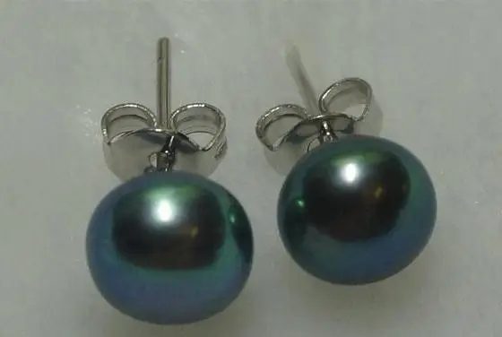 

Unique Pearls jewellery Store Peacock Green Freshwater Pearl Earrings Silver Stud Earring Charming Wedding Women Jewelry