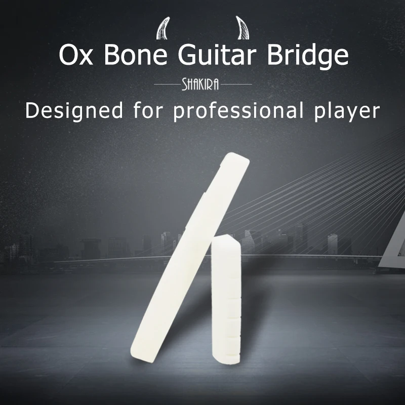 Guitar Bridge 6-String Headless Folk Acoustic Classic Guitar Saddles and Nut Made for Real Bone Guitar Pins Nail
Guitar Bridge 6-String Headless Folk Acoustic Classic Guitar Saddles and Nut Made for Real Bone Guitar Pins Nail