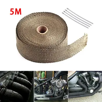 5m Car Motorcycle Heat Shield Wrap Tape Exhaust Pipe Thermal Protection with 4 Ties kit Exhaust Pipe Insulation Cloth Roll
5m Car Motorcycle Heat Shield Wrap Tape Exhaust Pipe Thermal Protection with 4 Ties kit Exhaust Pipe Insulation Cloth Roll