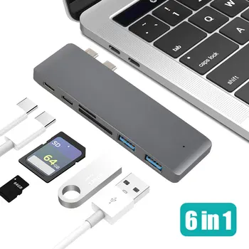 6 in1 USB C Hub Multiports USB Adapter for Macbook Pro Type C to USB3.0 SD TF Card Reader Adapter for 13/15inch MacBook Pro 2016
6 in1 USB C Hub Multiports USB Adapter for Macbook Pro Type C to USB3.0 SD TF Card Reader Adapter for 13/15inch MacBook Pro 2016