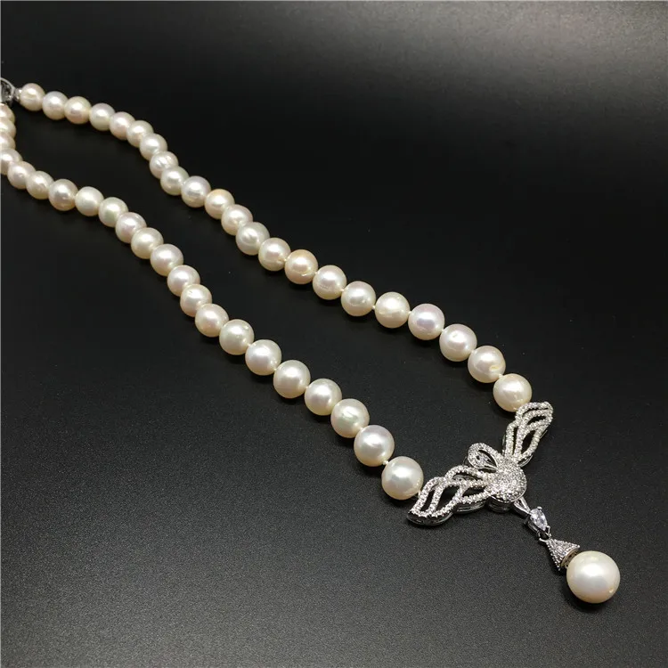 

Классическое ожерелье из высококачественного циркона с микроинкрустацией и застежкой-краном 8-9 мм, элегантное модное Ювелирное Украшение с белым натуральным пресноводным жемчугом