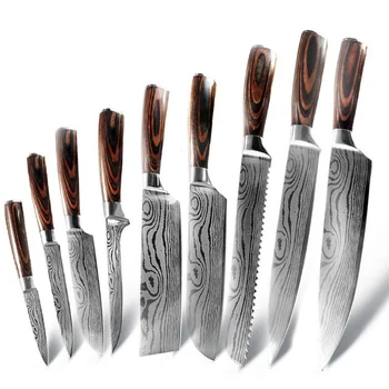 IWELAI Kitchen Knife Set Home Cook Knife Japanese 7CR17 440C Imitation Damascus Pattern Knife Nine-Piece Knife
IWELAI Kitchen Knife Set Home Cook Knife Japanese 7CR17 440C Imitation Damascus Pattern Knife Nine-Piece Knife