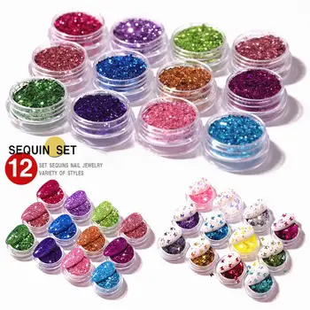 12 Colors Nail Mermaid Glitter Flakes Sparkly 3D Hexagon Colorful Sequins Spangles Polish Manicure Nails Art Pigment Decorations
12 Colors Nail Mermaid Glitter Flakes Sparkly 3D Hexagon Colorful Sequins Spangles Polish Manicure Nails Art Pigment Decorations