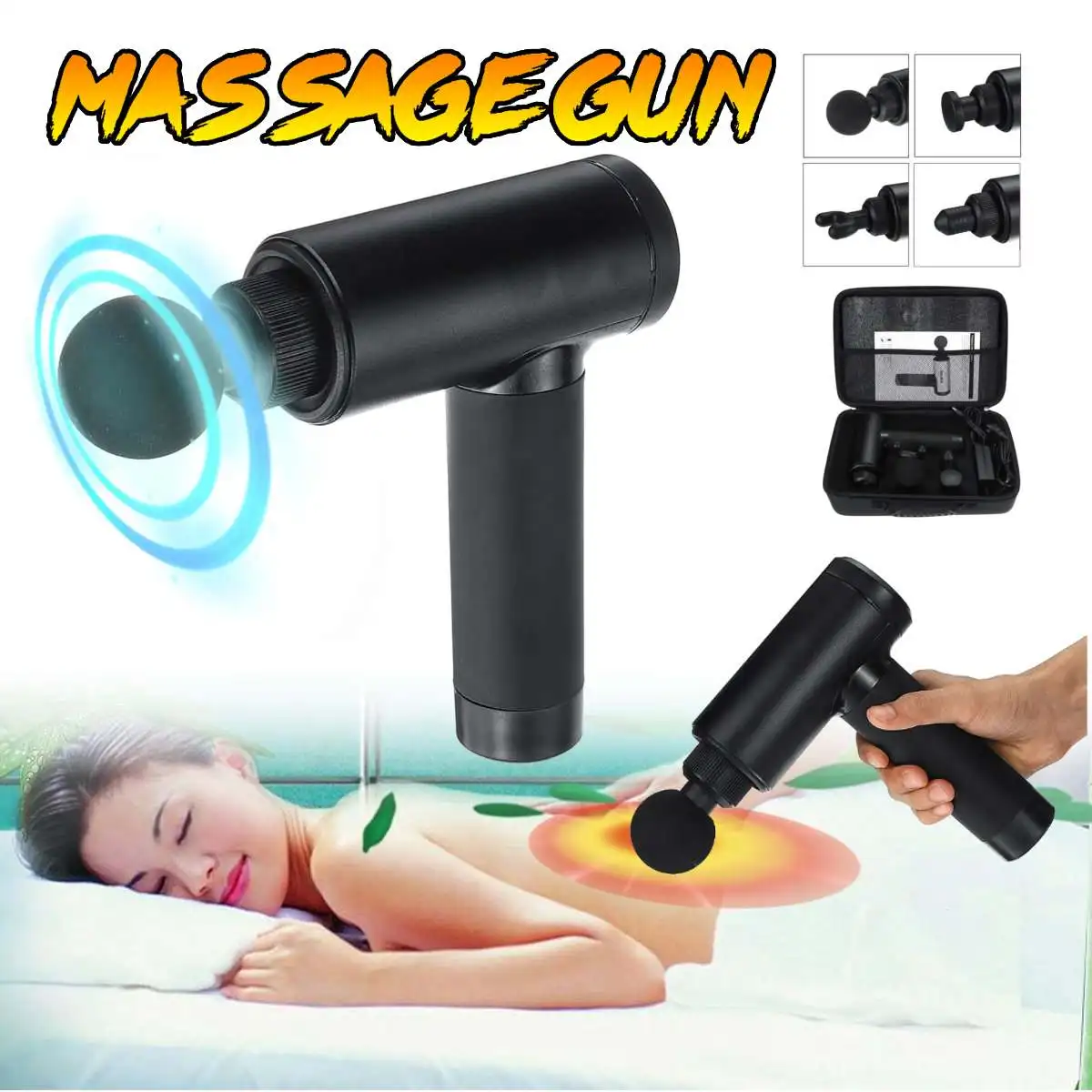 3200r/min Therapy Massage Guns 3 Gears Muscle Massager Pain Sport Massage Machine Relax Body Slimming Relief 4 Heads With Bag 
3200r/min Therapy Massage Guns 3 Gears Muscle Massager Pain Sport Massage Machine Relax Body Slimming Relief 4 Heads With Bag