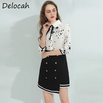 Delocah Women Fashion Designer Short Dress Half Sleeve Bow Lace up Button Star Printed Female Asymmetrical Dresses vestidos 2020
Delocah Women Fashion Designer Short Dress Half Sleeve Bow Lace up Button Star Printed Female Asymmetrical Dresses vestidos 2020