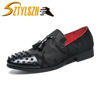 Luxury Breathable Men Camouflage Rivets Tassels Loafers Smoking Slipper Casual Shoes Men Wedding Party Driving Shoes Canvas shoe
Luxury Breathable Men Camouflage Rivets Tassels Loafers Smoking Slipper Casual Shoes Men Wedding Party Driving Shoes Canvas shoe