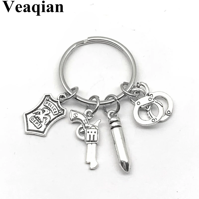 1 new handcuffs police badges bullets keychains men's keychain jewelry wholesale gifts | Украшения и аксессуары