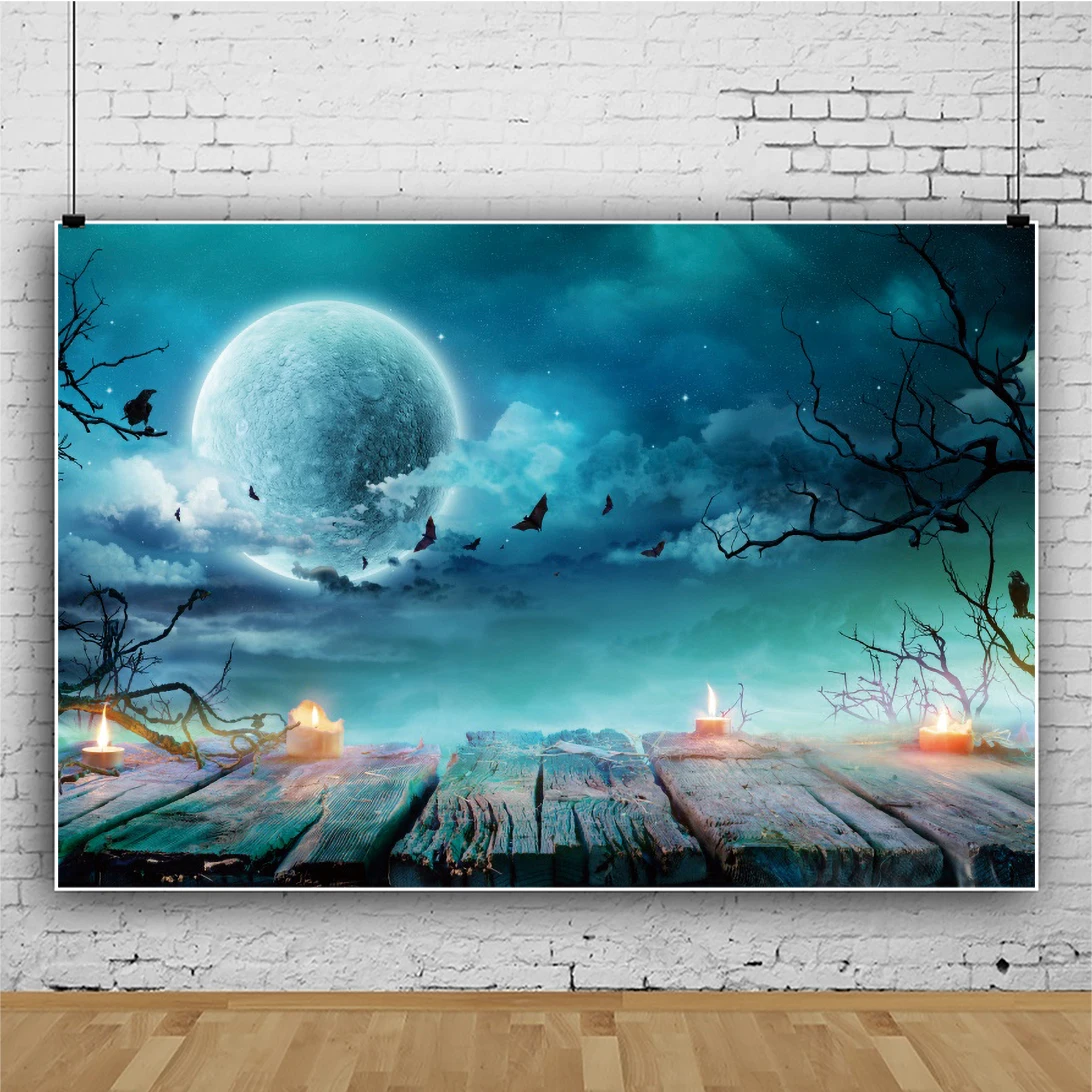 Laeacco Night Scenic Moon Clouds Bat Halloween Background Banner Candle Wooden Boards Branches Photographic Backdrops Photozone
Laeacco Night Scenic Moon Clouds Bat Halloween Background Banner Candle Wooden Boards Branches Photographic Backdrops Photozone