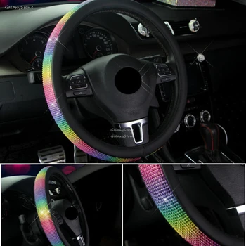 Bling Bling Rainbow Colorful 38cm Leather Car Steering Wheel Cover Breathable Non-Slip Grip
Bling Bling Rainbow Colorful 38cm Leather Car Steering Wheel Cover Breathable Non-Slip Grip