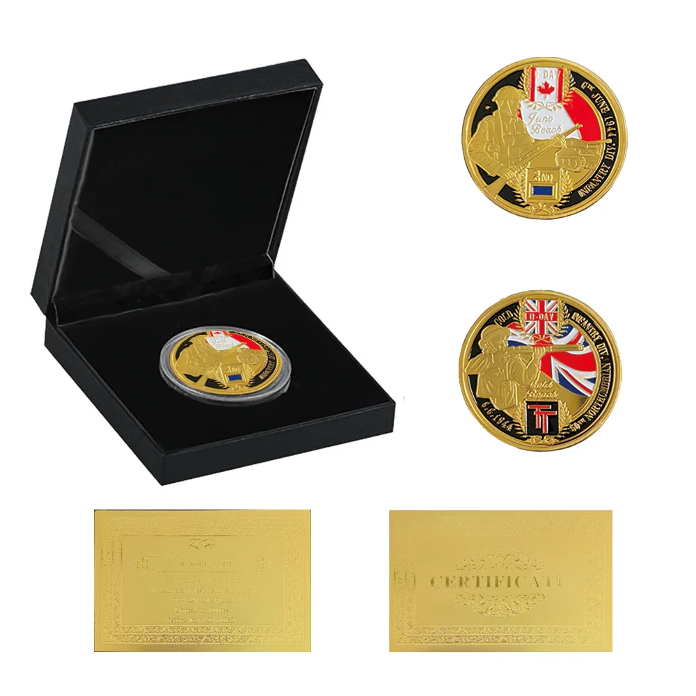 1944.6.6 D-Day Gold Coin Infantry Division Normandie Landing For Collect W/ Luxury Box
1944.6.6 D-Day Gold Coin Infantry Division Normandie Landing For Collect W/ Luxury Box