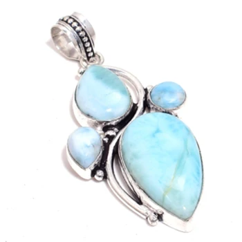 Larimar Pendant Silver Overlay over Copper , 63 mm, FRP0211
Larimar Pendant Silver Overlay over Copper , 63 mm, FRP0211
