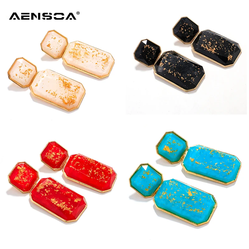 AENSOA Trendy 7 candy Color Geometric Big Gem Square Drop Earrings For Women luxury Resin Earrings Fashion Jewelry New
AENSOA Trendy 7 candy Color Geometric Big Gem Square Drop Earrings For Women luxury Resin Earrings Fashion Jewelry New