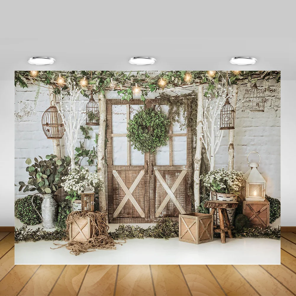 Spring Backdrop for Photography Green Leaves Wreath Spring Newborn Birthday Background Vintage Door Photo Studio Photocall
Spring Backdrop for Photography Green Leaves Wreath Spring Newborn Birthday Background Vintage Door Photo Studio Photocall