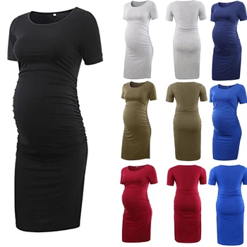 Women's Short Sleeve Maternity Dresses Casual Pregnancy Clothes Bodycon Baby Shower Dress pregnant sheath dress solid color 
Women's Short Sleeve Maternity Dresses Casual Pregnancy Clothes Bodycon Baby Shower Dress pregnant sheath dress solid color