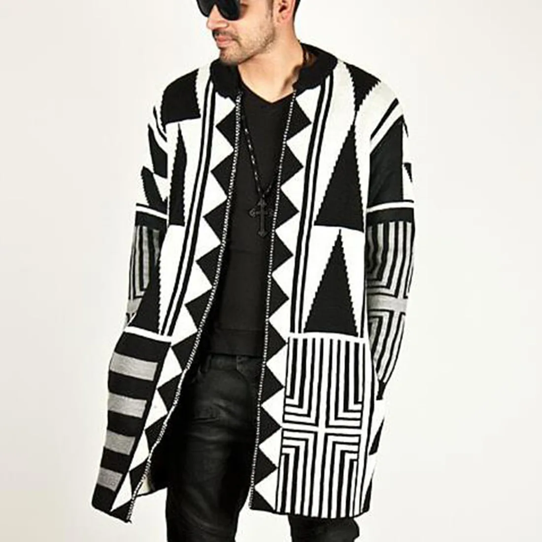 18 Autumn And Winter Hip Hop Street Fashion MEN'S Sweater Black And White Ash Mixed Colors Cool Sweater Cardigan Co
18 Autumn And Winter Hip Hop Street Fashion MEN'S Sweater Black And White Ash Mixed Colors Cool Sweater Cardigan Co