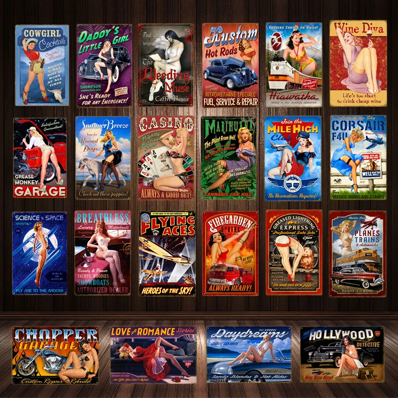 Pin Up Girls Sign Sexy Lady Beauty Metal Signs Plate Poster Tin Sign Decor Man Cave Room Bar Pub Garage Art Plaques Wall Decor
Pin Up Girls Sign Sexy Lady Beauty Metal Signs Plate Poster Tin Sign Decor Man Cave Room Bar Pub Garage Art Plaques Wall Decor