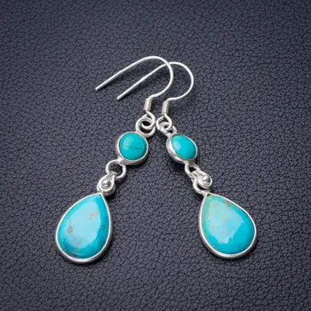 StarGems Natural Turquoise Handmade 925 Sterling Silver Earrings 1.75" D7191
StarGems Natural Turquoise Handmade 925 Sterling Silver Earrings 1.75" D7191