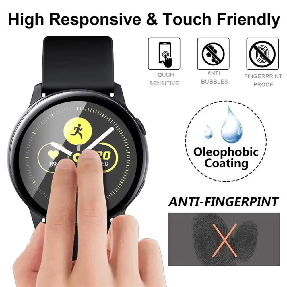 Закаленное защитное стекло для часов Samsung Galaxy Watch active 2 40 44 мм|Защитные стёкла и