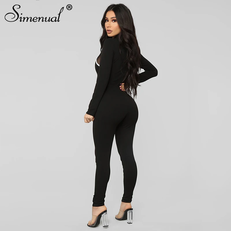 FREE SHIPPING Women Jumpsuit Long Sleeve Patchwork OG0675 FREE SHIPPING Women Jumpsuit Long Sleeve Patchwork OG0675