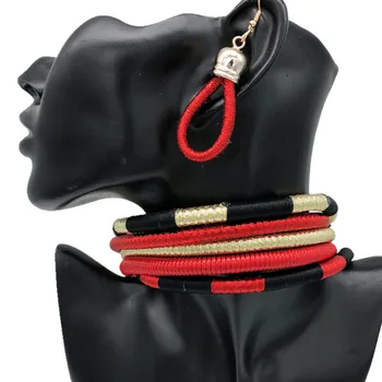 Hot Multi-layer Necklace Earrings Woven Jewelry Choker Necklace Punk African Beads Jewelry Set for Women
Hot Multi-layer Necklace Earrings Woven Jewelry Choker Necklace Punk African Beads Jewelry Set for Women