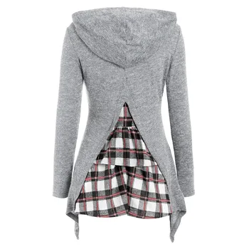 Coat women's sweatshirt худи hoodies толстовки sports Long Sleeve Hooded Back Plaid Patchwork Irregular Top Pullover Leisure h4
Coat women's sweatshirt худи hoodies толстовки sports Long Sleeve Hooded Back Plaid Patchwork Irregular Top Pullover Leisure h4