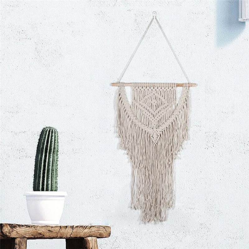 Bohemian Macrame Wall Art Handmade Cotton Wall Hanging Tapestry Nordic Tapestry with Tassel Home Wedding Decoration
Bohemian Macrame Wall Art Handmade Cotton Wall Hanging Tapestry Nordic Tapestry with Tassel Home Wedding Decoration