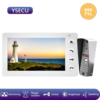 YSECU 7''Wired White Video Intercom Doorbell Monitor Built-in Power Supply Unlock Talking Video Door Phone 800TVL
YSECU 7''Wired White Video Intercom Doorbell Monitor Built-in Power Supply Unlock Talking Video Door Phone 800TVL