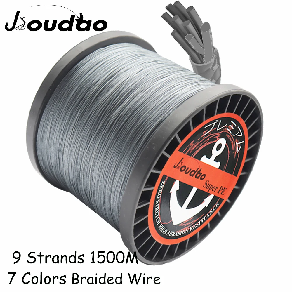 Рыболовная плетеная леска Jioudao 9 нитей из полиэтилена 1500 м многоцветная 20LB 60LB 110LB
