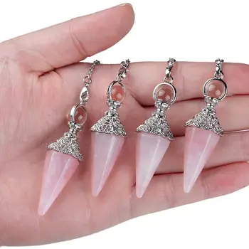 SUNYIK Natural Stone Hexagonal Pendulum for dowsing Reiki Crystal Point Pendant Sliver-color Chakra Chain Amulet Jewelry Pendule
SUNYIK Natural Stone Hexagonal Pendulum for dowsing Reiki Crystal Point Pendant Sliver-color Chakra Chain Amulet Jewelry Pendule