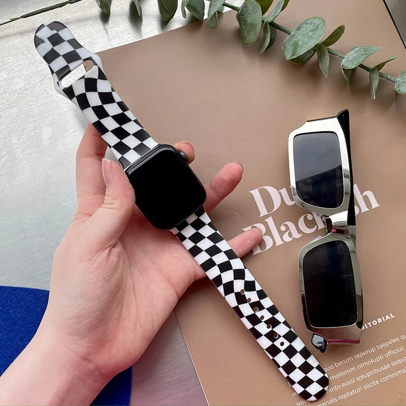 Ремешок шахматный для Apple Watch Band 44 мм 40 мм 42 мм 38 мм, клетчатый браслет для IWatch Series 6 5, аксессуары для часов
Ремешок шахматный для Apple Watch Band 44 мм 40 мм 42 мм 38 мм, клетчатый браслет для IWatch Series 6 5, аксессуары для часов