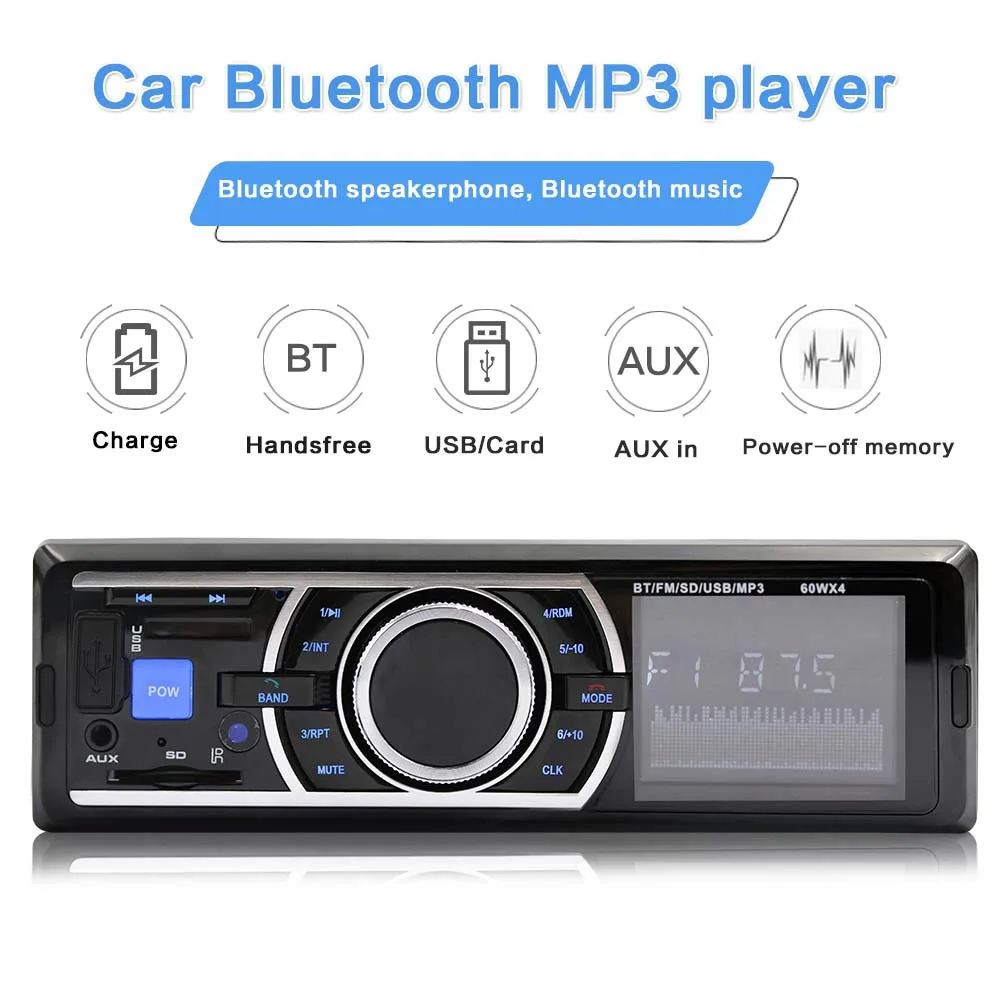 Car MP3 Player, TF Card Vehicle Bluetooth Music Speaker Multi-function FM Radio with Hand-free Answering Phone Charging Function
Car MP3 Player, TF Card Vehicle Bluetooth Music Speaker Multi-function FM Radio with Hand-free Answering Phone Charging Function