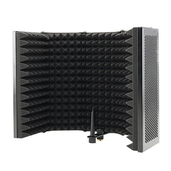 5 Panel Foldable Studio Microphone Isolation Shield Recording Sound Absorber Foam Panel 
5 Panel Foldable Studio Microphone Isolation Shield Recording Sound Absorber Foam Panel