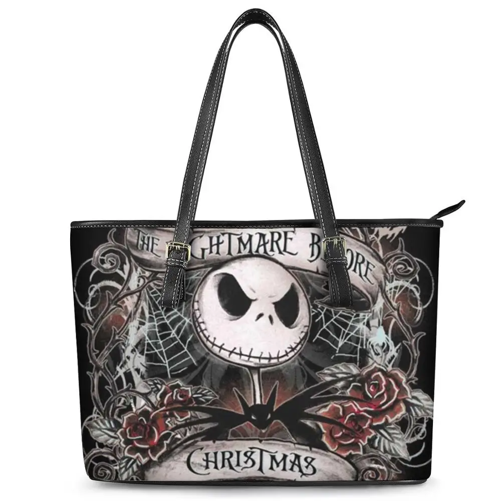 WHEREISART Nightmare Before Christmas Printed Shoulder Bags for Women Large Top-handle Skull Classic Beach Bags sac a main
WHEREISART Nightmare Before Christmas Printed Shoulder Bags for Women Large Top-handle Skull Classic Beach Bags sac a main