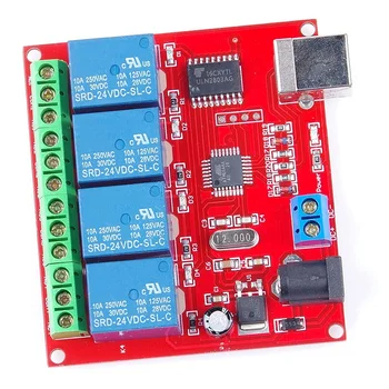 Drive Free USB Control Switch 4-Way 24V Relay Module Computer Control Switch PC ligent Control
Drive Free USB Control Switch 4-Way 24V Relay Module Computer Control Switch PC ligent Control