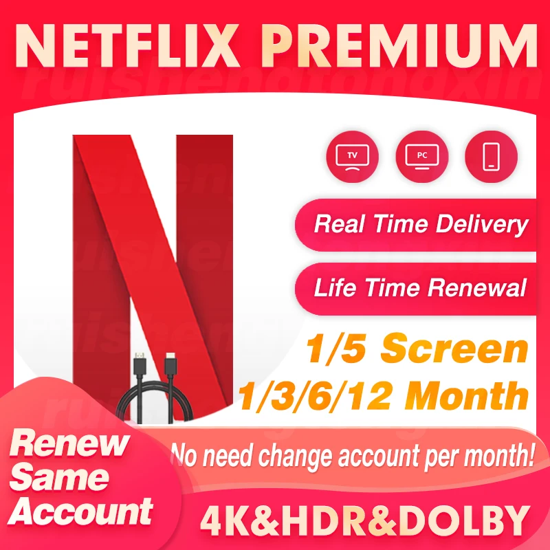 Stable Netflix premium offical account For 1 Year 1 Month Work TV android set top box tv stick laptop PC phone 4K screen KID UHD
Stable Netflix premium offical account For 1 Year 1 Month Work TV android set top box tv stick laptop PC phone 4K screen KID UHD