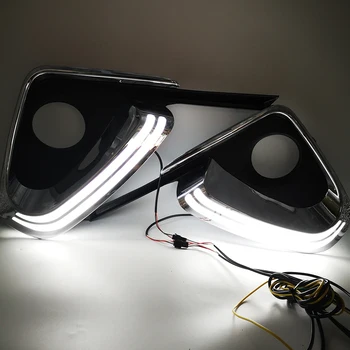 Car Flashing 2PCS For Toyota Fortuner 2015 2016 2017 2018 LED DRL Daytime Running Lights Daylight turn Signal lamp Style
