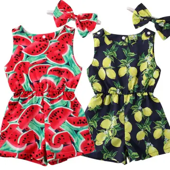 Newborn Baby Girl Rompers Headband Fruit Lemon Watermelon Summer Clothes Sleeveless Jumpsuit Playsuit Outfits 2020 Costume
Newborn Baby Girl Rompers Headband Fruit Lemon Watermelon Summer Clothes Sleeveless Jumpsuit Playsuit Outfits 2020 Costume