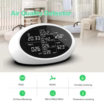 PM2.5 & HCHO TVOC Gas Analyzers Multi-function Home Air Quality Detector Temperature Humidity Meter Diagnostic Tool
PM2.5 & HCHO TVOC Gas Analyzers Multi-function Home Air Quality Detector Temperature Humidity Meter Diagnostic Tool
