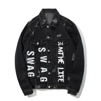 KIOVNO Men's Ripped Painted Jackets Coats Hip Hop Printed Jeans Jackets For Male Size M-2XL Black
KIOVNO Men's Ripped Painted Jackets Coats Hip Hop Printed Jeans Jackets For Male Size M-2XL Black