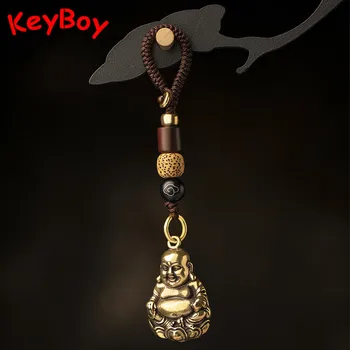 Pure Copper Maitreya Buddha Statue Keychains Pendant Retro Solid Brass Keyring Hangings Ornaments Handmade Woven Rope Key Rings
Pure Copper Maitreya Buddha Statue Keychains Pendant Retro Solid Brass Keyring Hangings Ornaments Handmade Woven Rope Key Rings