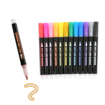 12 Double Line Outline Color Art Pen Marker Pen Outline Marker Pen Highlighter Scrapbook Bullet Diary Poster Card DIY Graffiti
12 Double Line Outline Color Art Pen Marker Pen Outline Marker Pen Highlighter Scrapbook Bullet Diary Poster Card DIY Graffiti