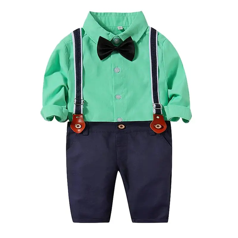 Spring Autumn Baby Boys Outfit Wholesale Long Sleeve Solid Color Formal Gentleman Shirts+Pant Bowtie Bib Toddler Kid Two-Piece
Spring Autumn Baby Boys Outfit Wholesale Long Sleeve Solid Color Formal Gentleman Shirts+Pant Bowtie Bib Toddler Kid Two-Piece