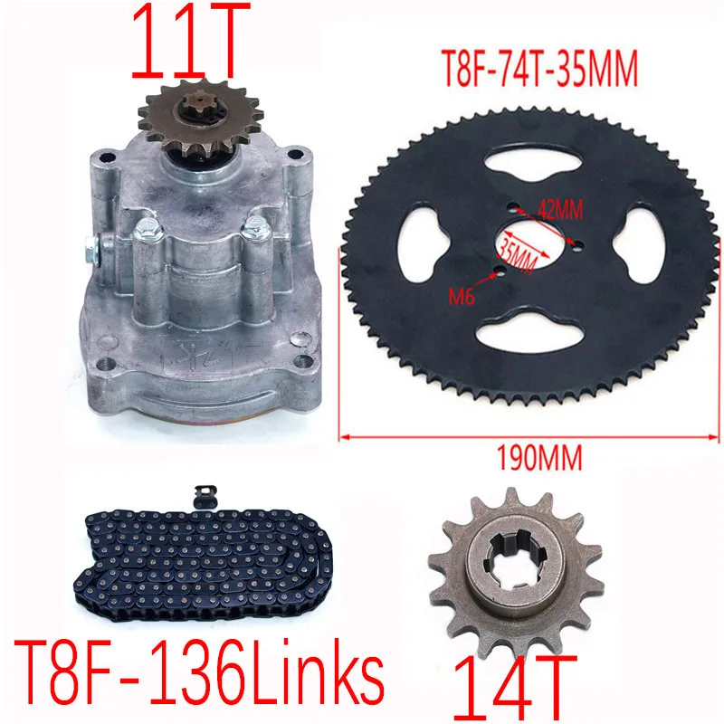 T8F Clutch Drum Gear Box Sprocket with chain for 33cc 43cc 49cc Ty Rod II Go Kart Mini Moto Dirt Bike Scooter Xtreme ATV buggy
T8F Clutch Drum Gear Box Sprocket with chain for 33cc 43cc 49cc Ty Rod II Go Kart Mini Moto Dirt Bike Scooter Xtreme ATV buggy