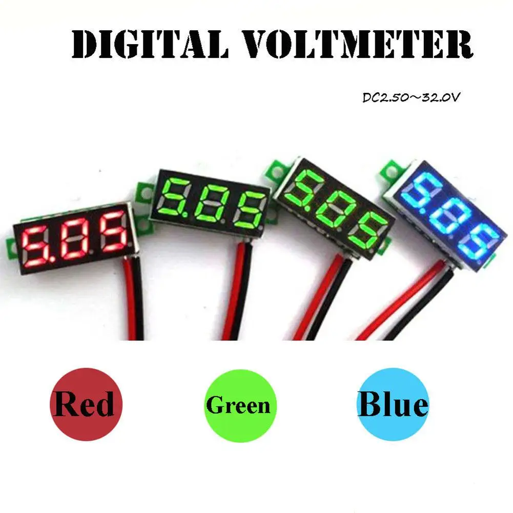 Green/Blue/Red Mini Voltmeter Panel DC 2.5-30V LED 3-Digital Display 2 Wires Voltmeter Panel Volt Voltage Meter Detector Tools
Green/Blue/Red Mini Voltmeter Panel DC 2.5-30V LED 3-Digital Display 2 Wires Voltmeter Panel Volt Voltage Meter Detector Tools