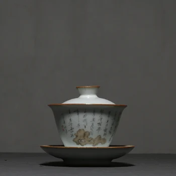 130ml Vintage Ru Kiln Porcelain Gaiwan Ceramic Bowl with Lid Chinese Kung Fu Tea Tureen Drinkware Tea Cup Tea Pot Master Cup Art
130ml Vintage Ru Kiln Porcelain Gaiwan Ceramic Bowl with Lid Chinese Kung Fu Tea Tureen Drinkware Tea Cup Tea Pot Master Cup Art