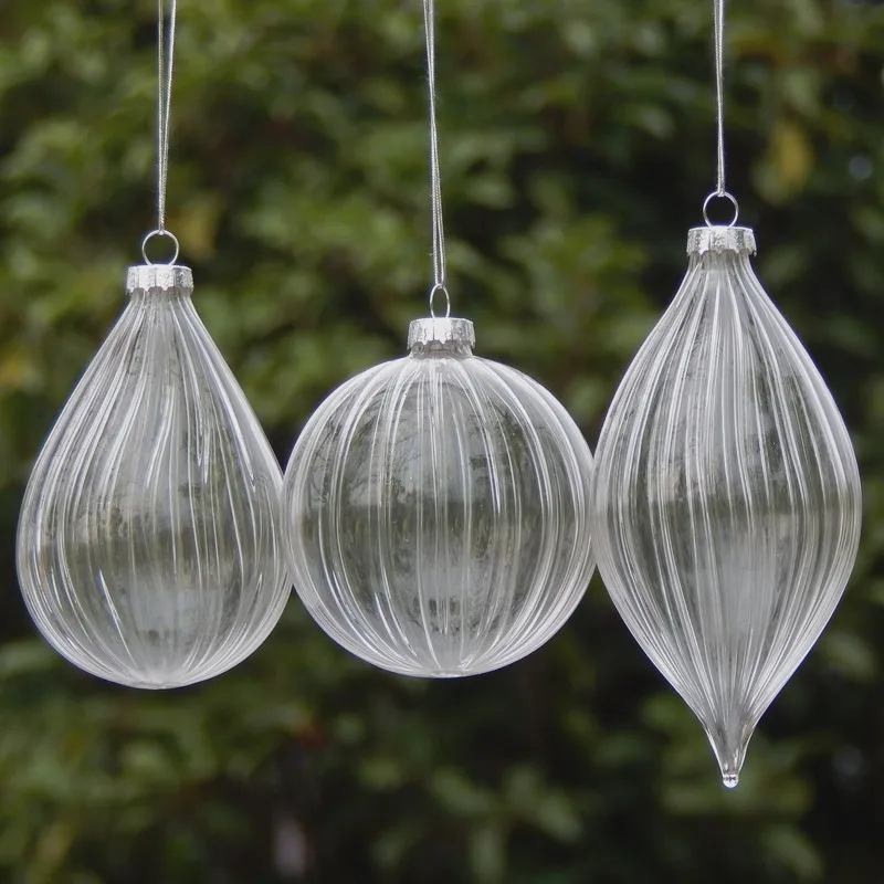 12pcs/pack Small Size Striped Transparent Glass Pendant Decoration Globe Onion Cone Drop Christmas Day Tree Hanging Ornament
12pcs/pack Small Size Striped Transparent Glass Pendant Decoration Globe Onion Cone Drop Christmas Day Tree Hanging Ornament