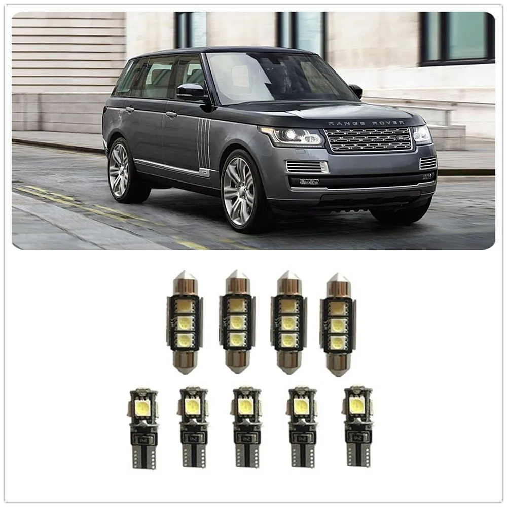 9Pcs White LED Lights Interior Package Kit For Land Rover Freelander Discovery LR2 LR3 Defender 1990-2019 | Автомобили и
