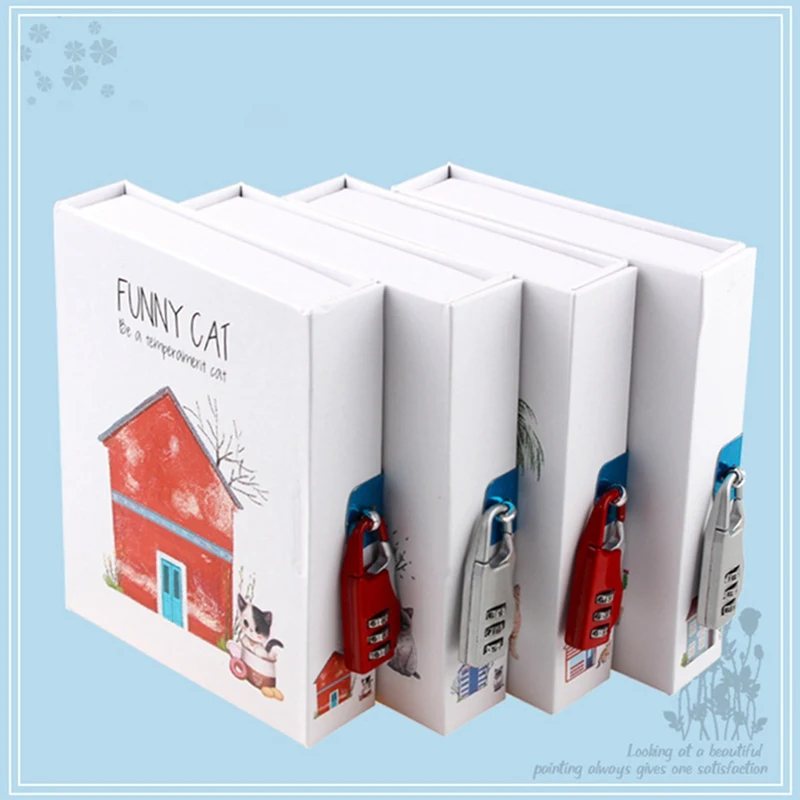 Cute Diary Book Novelty Notebook with Code Lock Refillable Planner Thicken Password Notebook with Organizer Box Stationery Gift
Cute Diary Book Novelty Notebook with Code Lock Refillable Planner Thicken Password Notebook with Organizer Box Stationery Gift