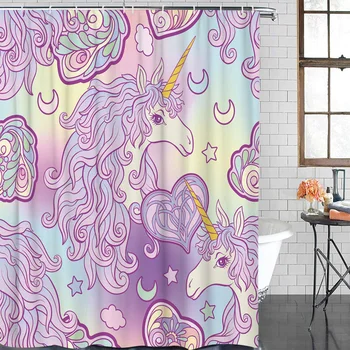 Bathroom Waterproof Curtain Magic Unicorn Princess Fabric Shower Curtain Home Bathroom Decor Bathroom Shower Curtain 
Bathroom Waterproof Curtain Magic Unicorn Princess Fabric Shower Curtain Home Bathroom Decor Bathroom Shower Curtain