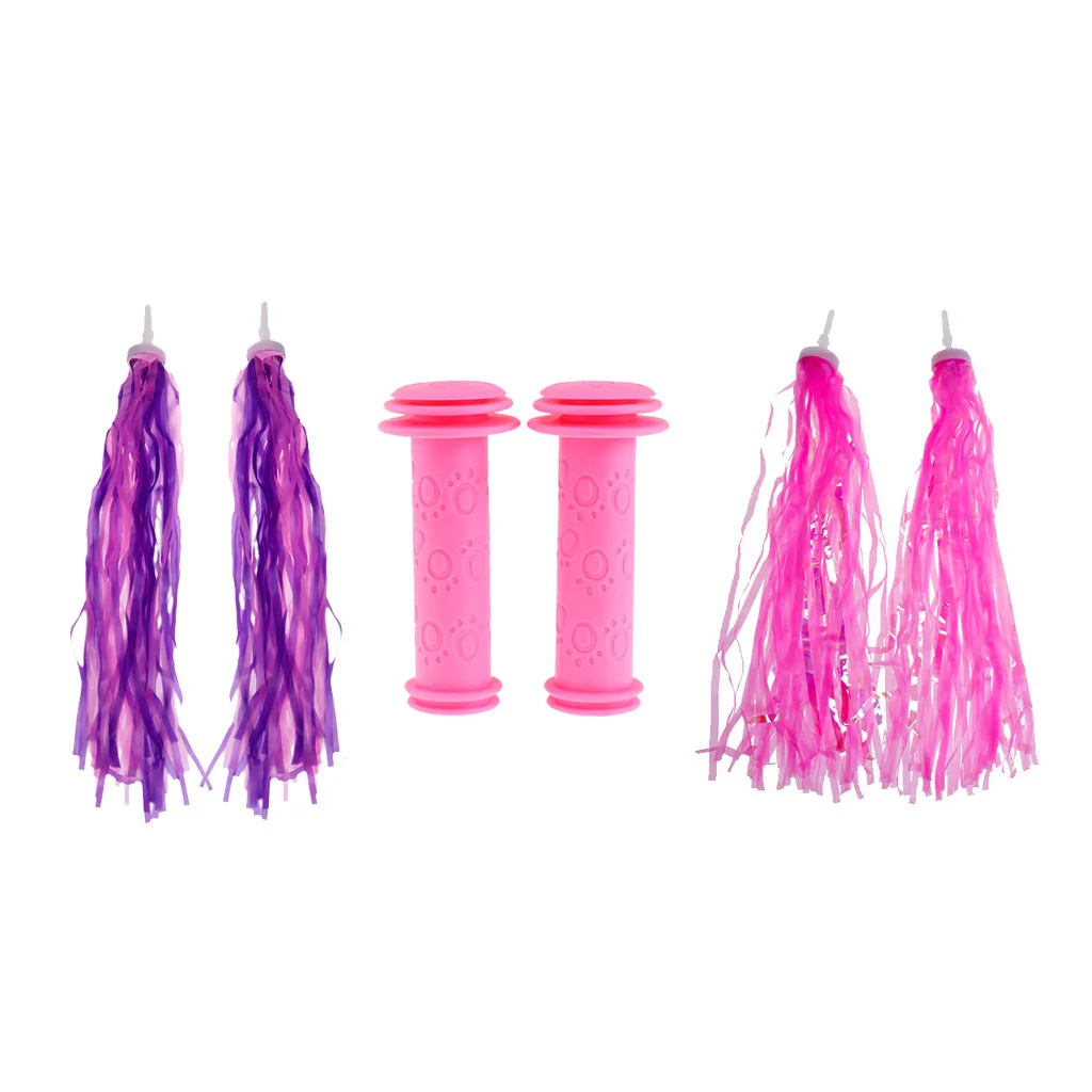 1 Pair Bike Handlebar Grips + 2 Pairs Bicycle Handle Bar Streamers for Road Mountain Boys and Girls Kids Bikes Scooter Cycling 1 Pair Bike Handlebar Grips + 2 Pairs Bicycle Handle Bar Streamers for Road Mountain Boys and Girls Kids Bikes Scooter Cycling